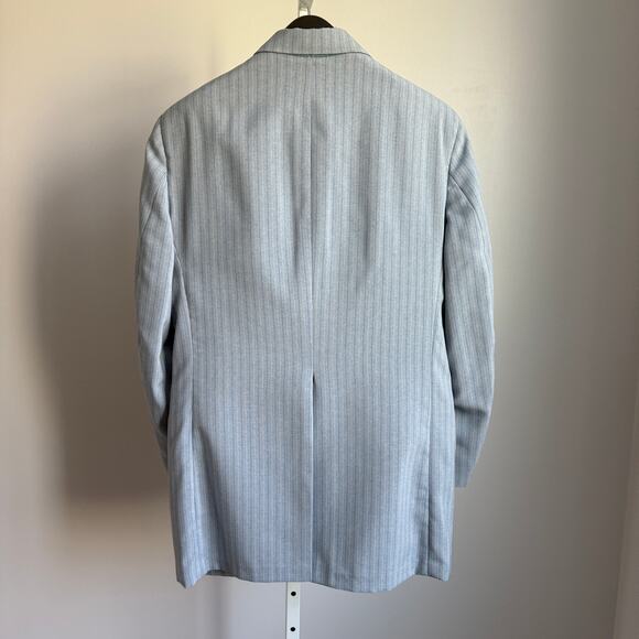 Vintage sz 40 blue‎ pin striped Suit Blazer and Vest Set - Picture 8 of 8